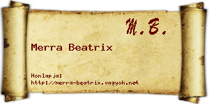 Merra Beatrix névjegykártya